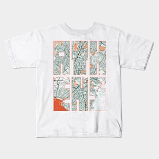 Athens, Greece City Map Typography - Bohemian Kids T-Shirt